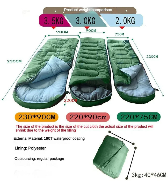 Premium Outdoor Ultralight Down Sleeping Bag - Warm, Compact, and Waterproof for All-Season Camping and Hiking
