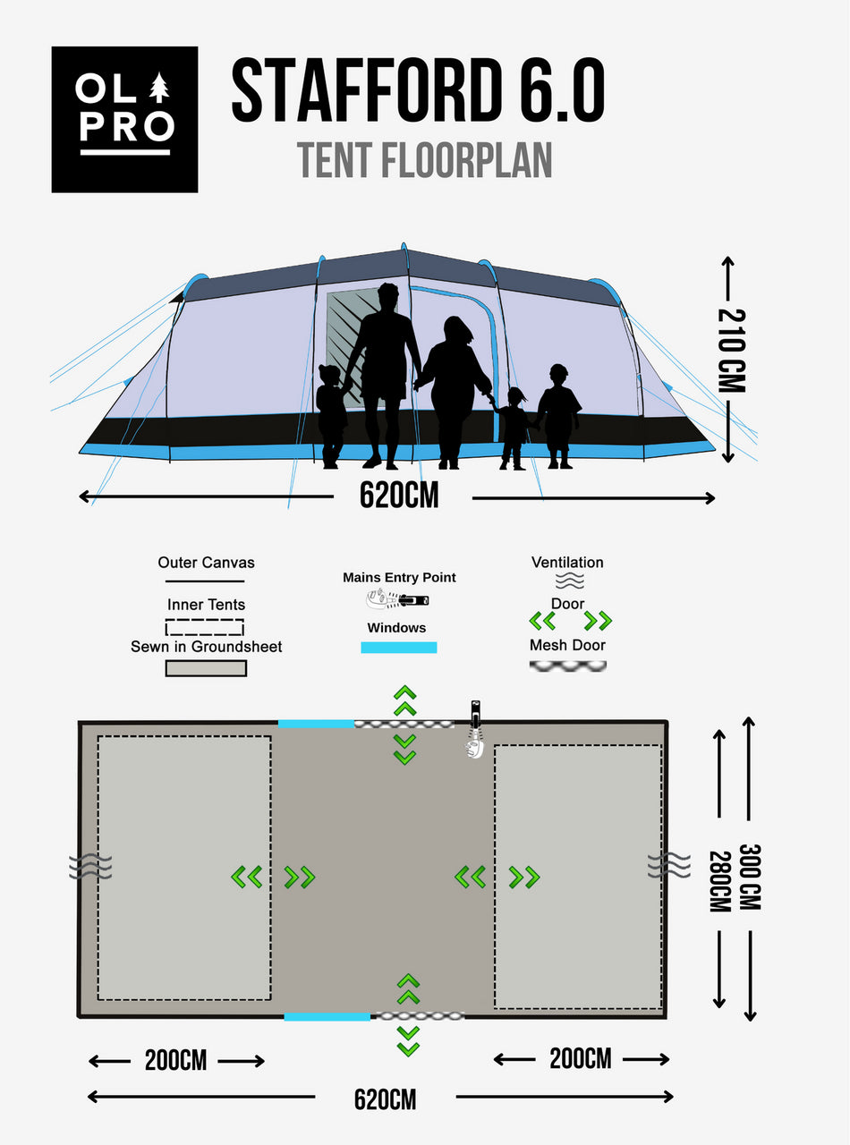 Olpro Stafford 6 Berth Tent